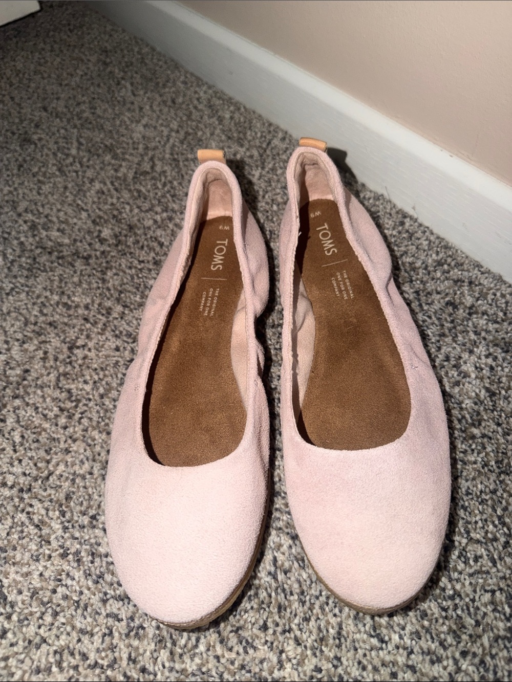 TOMS Blush Pink Suede Ballet Flats